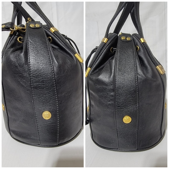 VERSACE Gianni Leather Bucket Bag Black - Picture 8 of 13